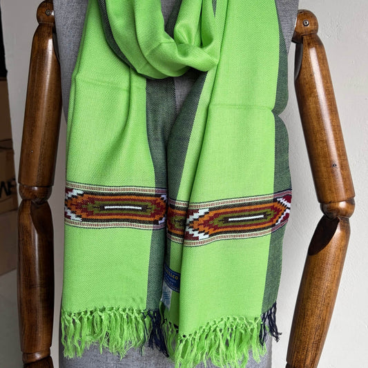 Pure Cashmilion Stole – Parrot Green