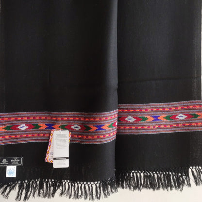 Black Merino Wool Stole- Manala Kingri