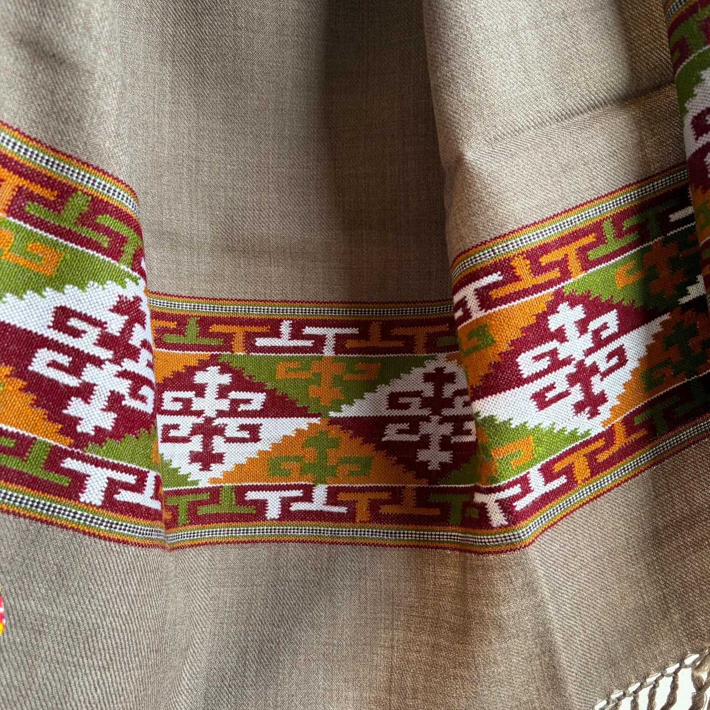 Handloom Pure Merino Wool Shawl (Taupe colour)