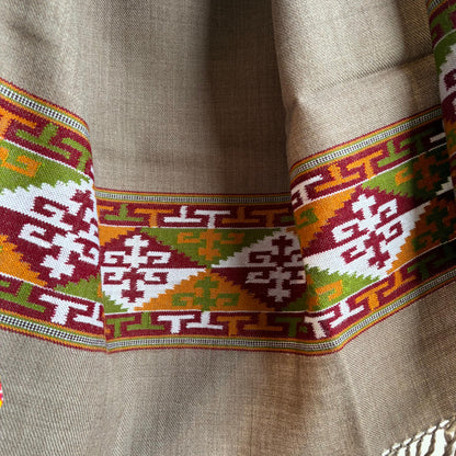 Handloom Pure Merino Wool Shawl (Taupe colour)