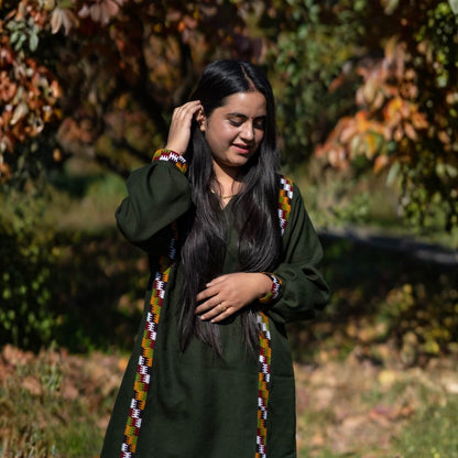 Merino Wool Co-ord Set for Women (Olive Green)