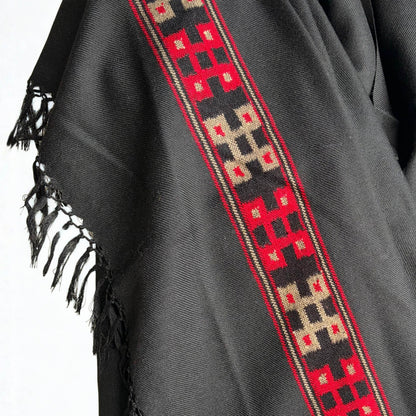 Pure Merino Wool Shawl – Classic Black