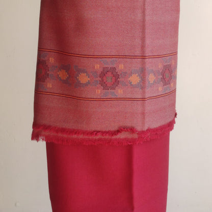 Handloom Women's Woolen Suit with Stole (Maroon)