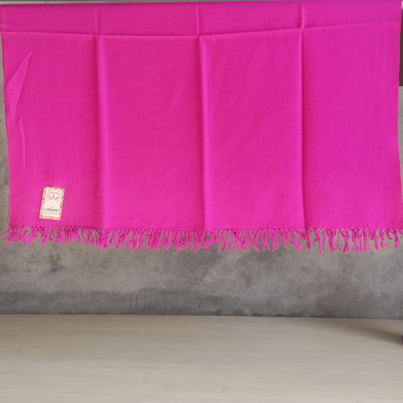 Hand Woven Pure Merino Wool Kullu Shawl- pink