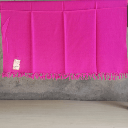 Hand Woven Pure Merino Wool Kullu Shawl- pink