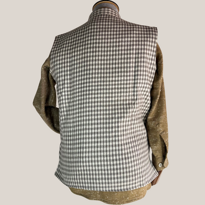 Men's Grey & White Woolen Nehru Jacket