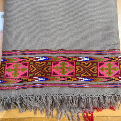 Handwoven Kullu Pattu with bright borders - Kulvi Rangloom - 1 patti