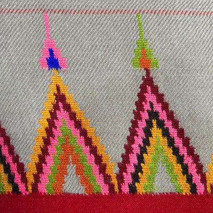 Handwoven Kullu Pattu with bright borders - Kulvi Rangloom - 1 patti