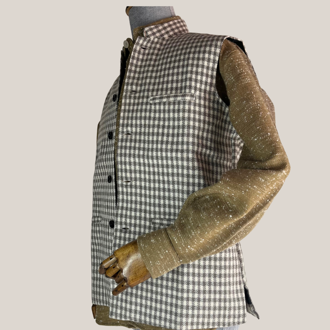 Men's Grey & White Woolen Nehru Jacket