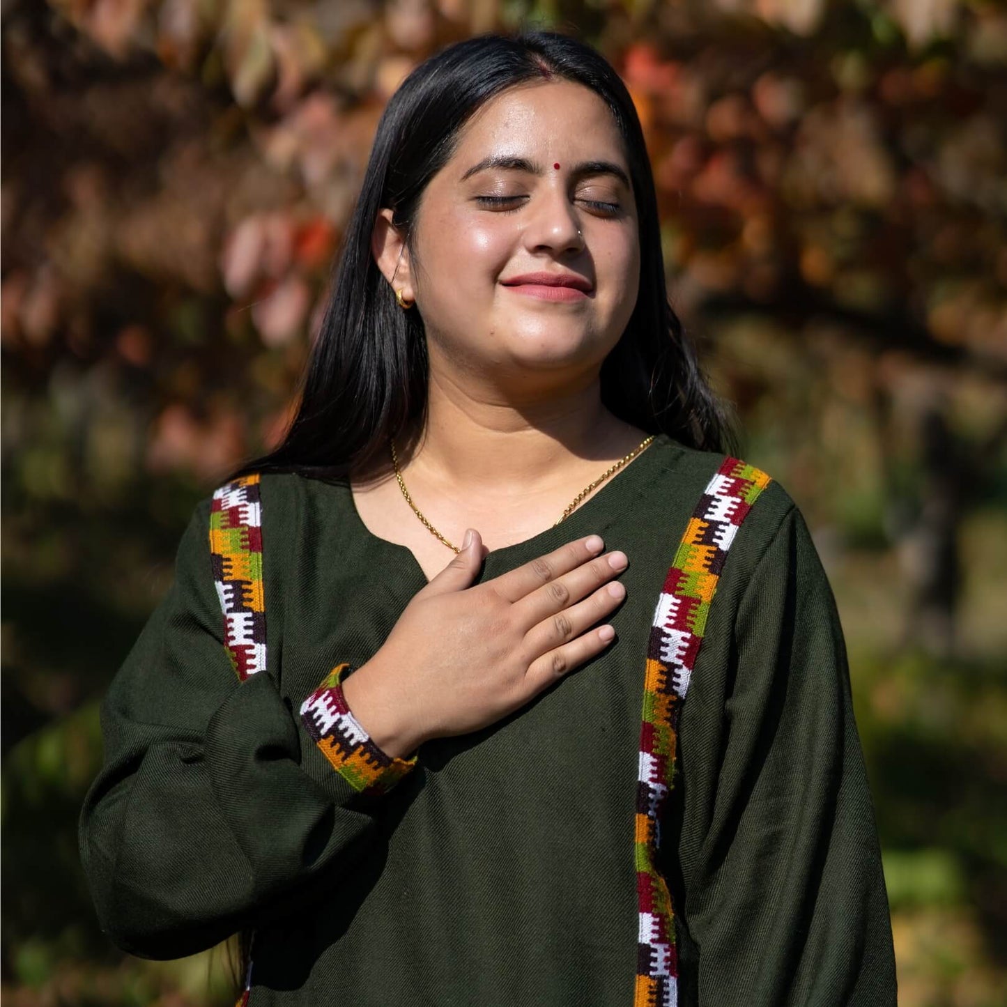 Merino Wool Co-ord Set for Women (Olive Green)