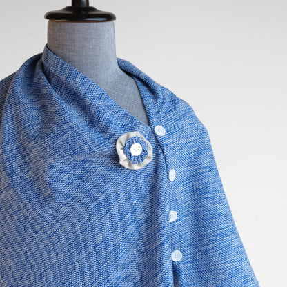 Blue Cashmilon Woolen Cape for Women