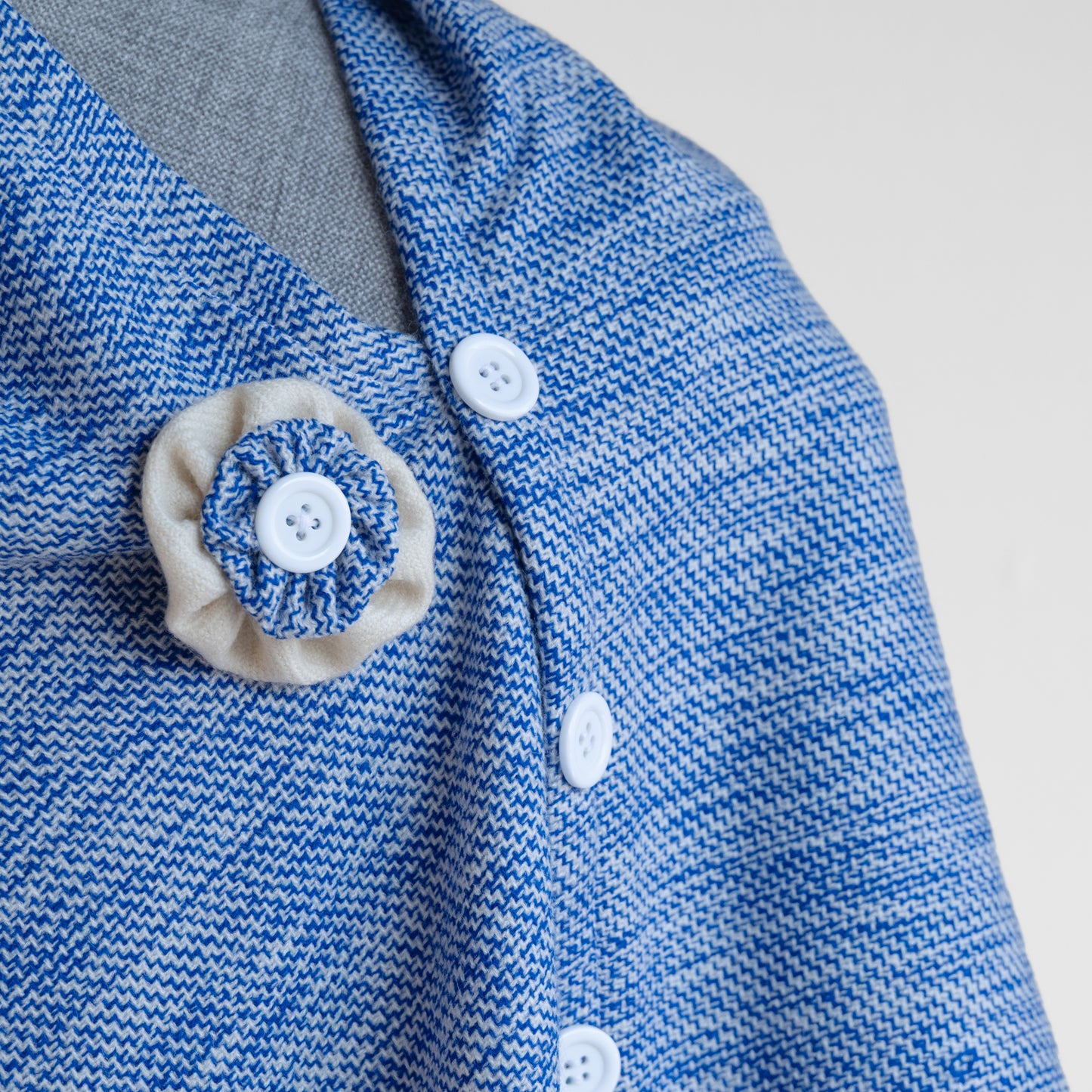 Blue Cashmilon Woolen Cape for Women