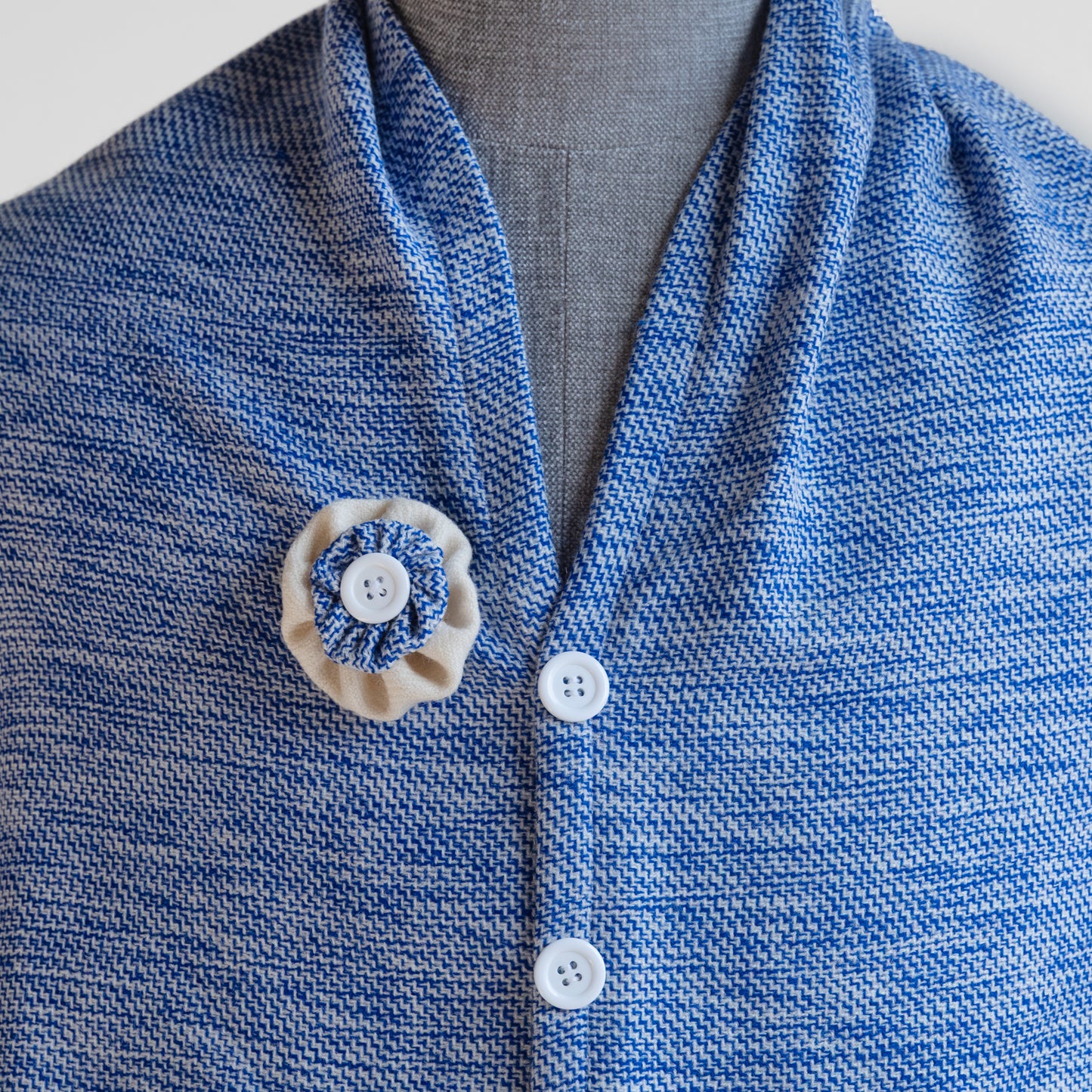 Blue Cashmilon Woolen Cape for Women