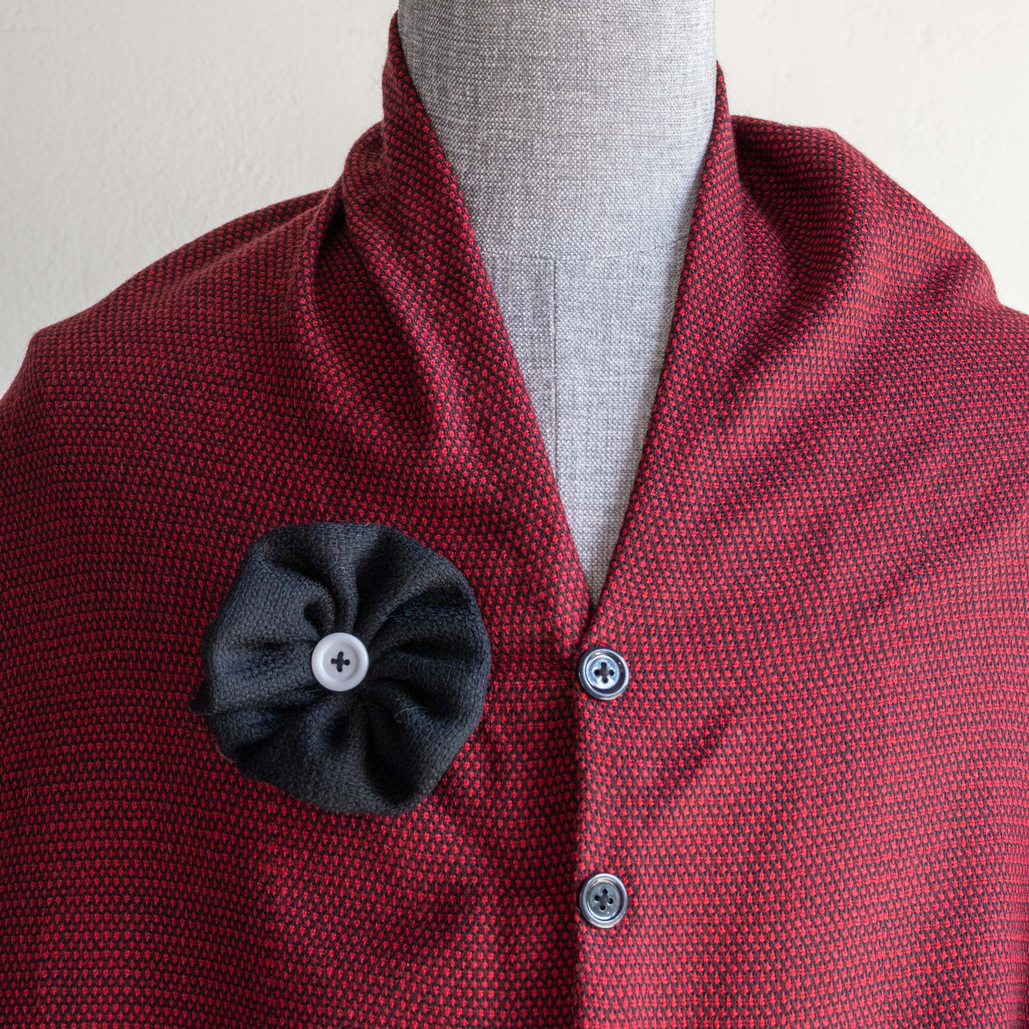 Maroon woolen cape for women closeup shot-02