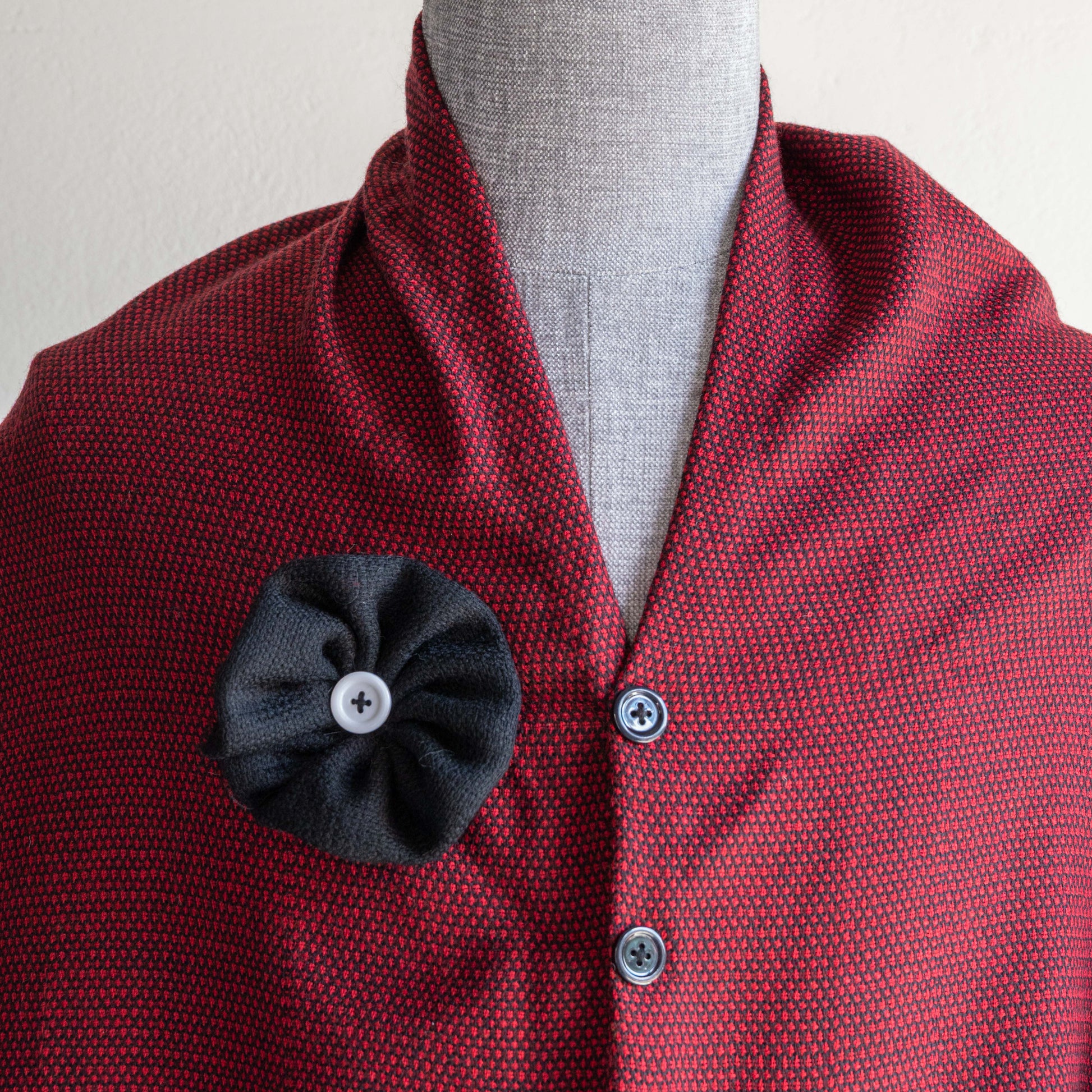 Maroon woolen cape for women closeup shot-02