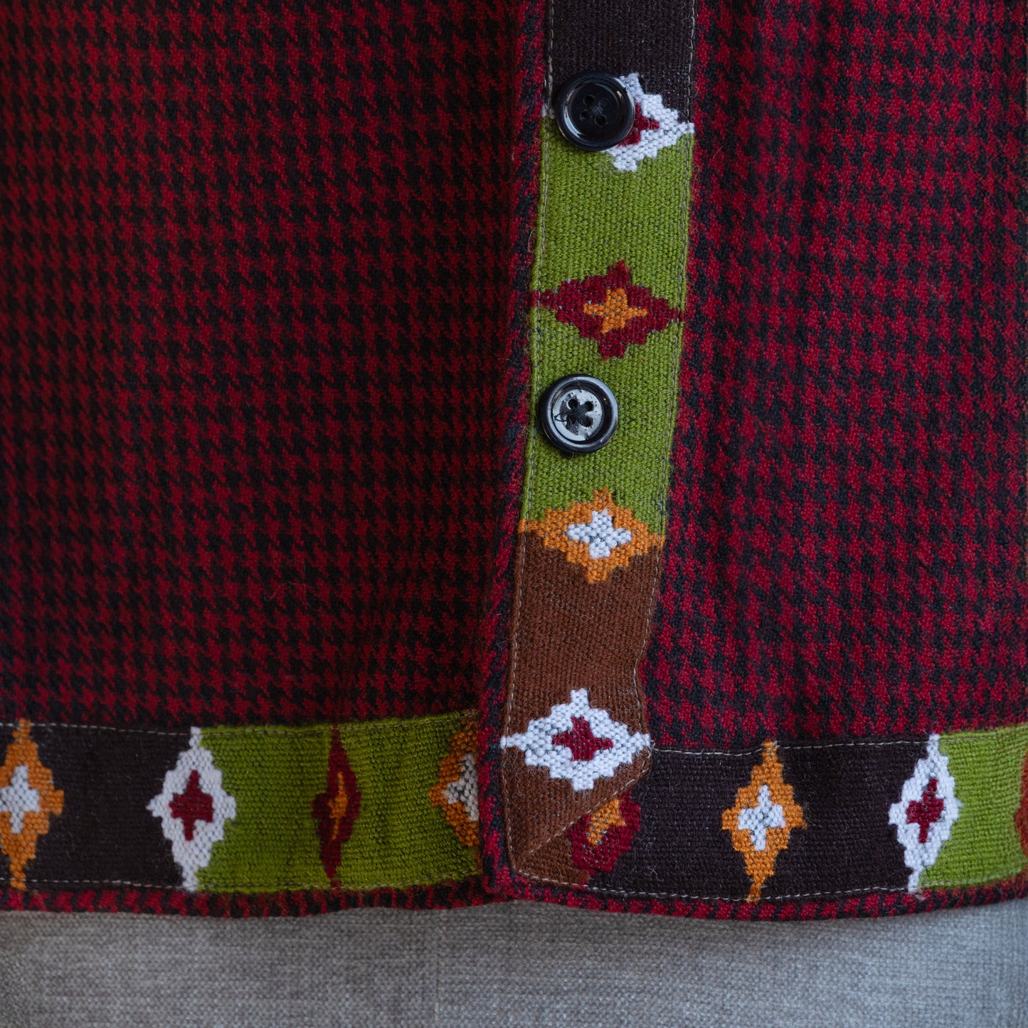 Maroon Woolen Cape for Women With Kullu Patti Border