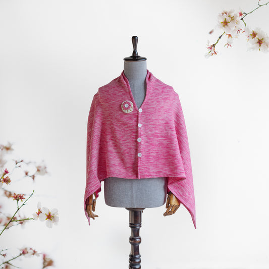 Pink Cashmilon woolen Cape for Women
