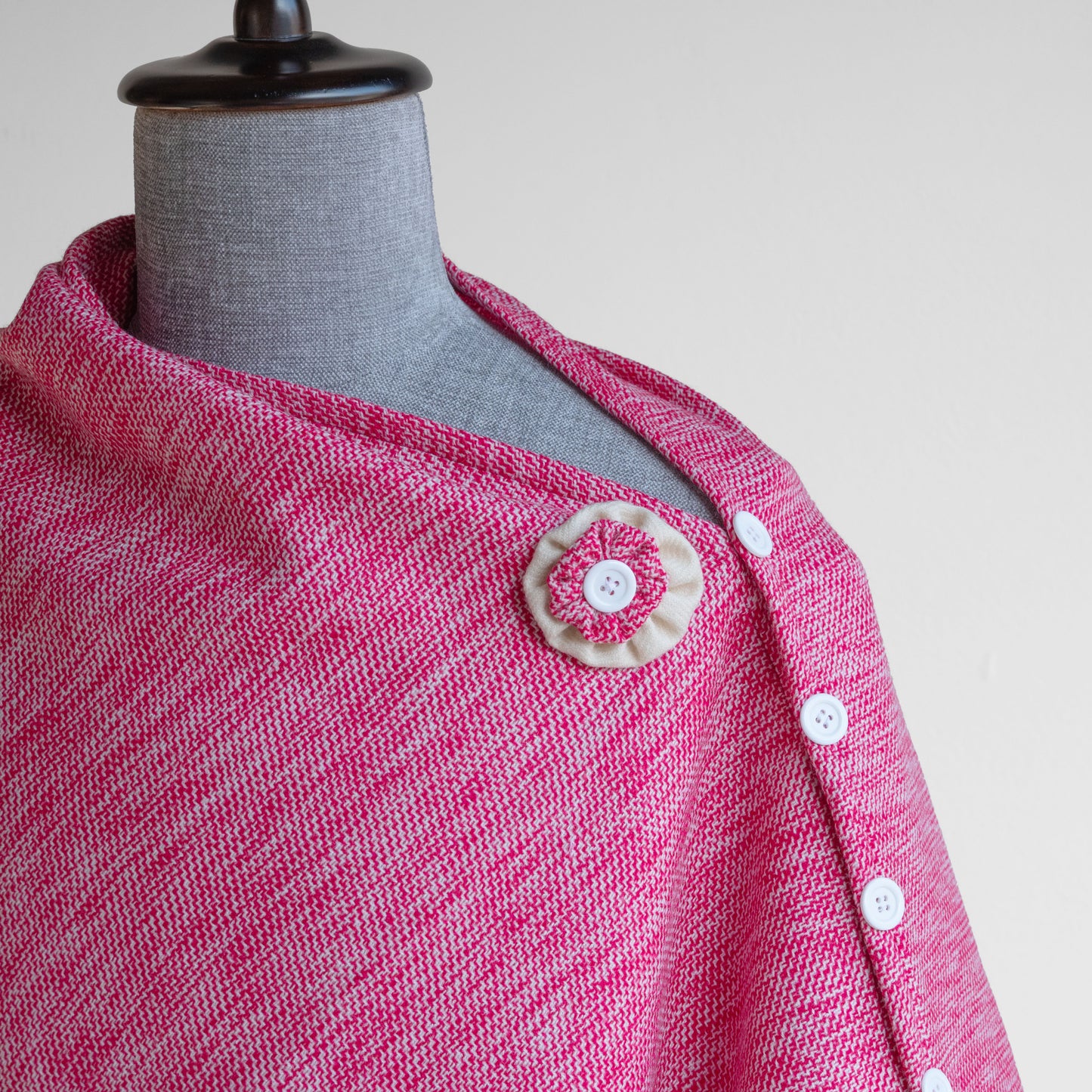 Pink Cashmilon woolen Cape for Women