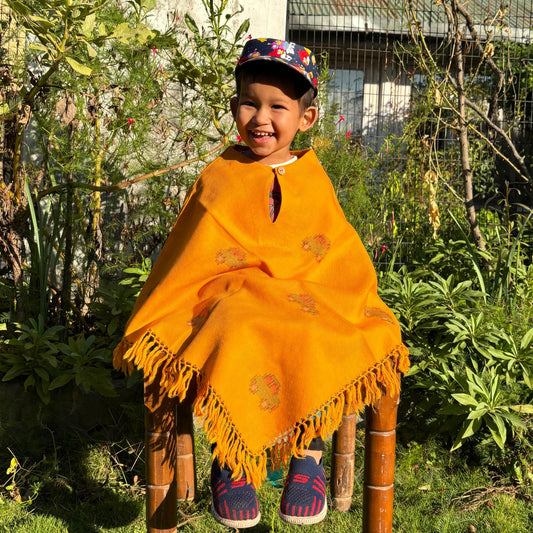 Sunshine Car Kids Poncho in mustard yellow