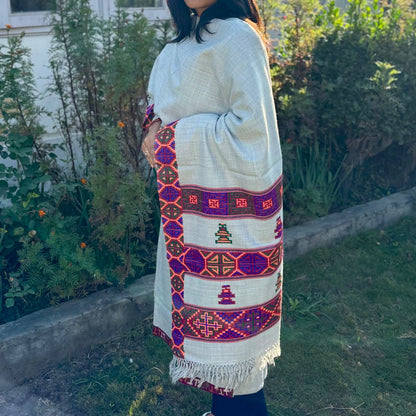 Authentic Kinnauri Hand-Woven Pure Merino Wool Shawl