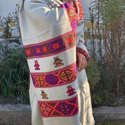 Authentic Kinnauri Hand-Woven Pure Merino Wool Shawl