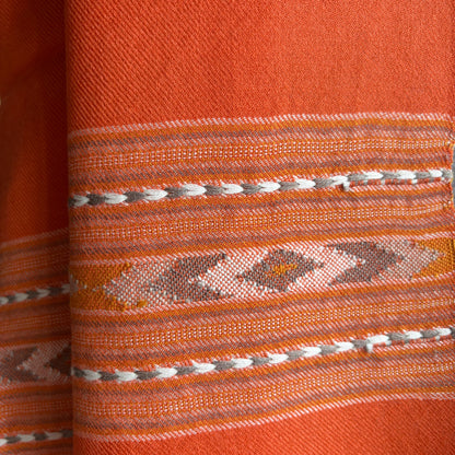 Hand Woven Pure Merino Wool Kullu Stole Orange