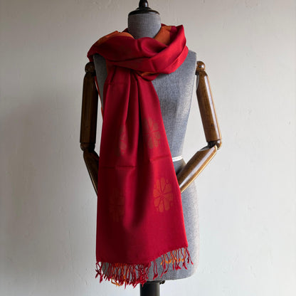 Hand Woven Pure Merino Wool Kullu Stole Red