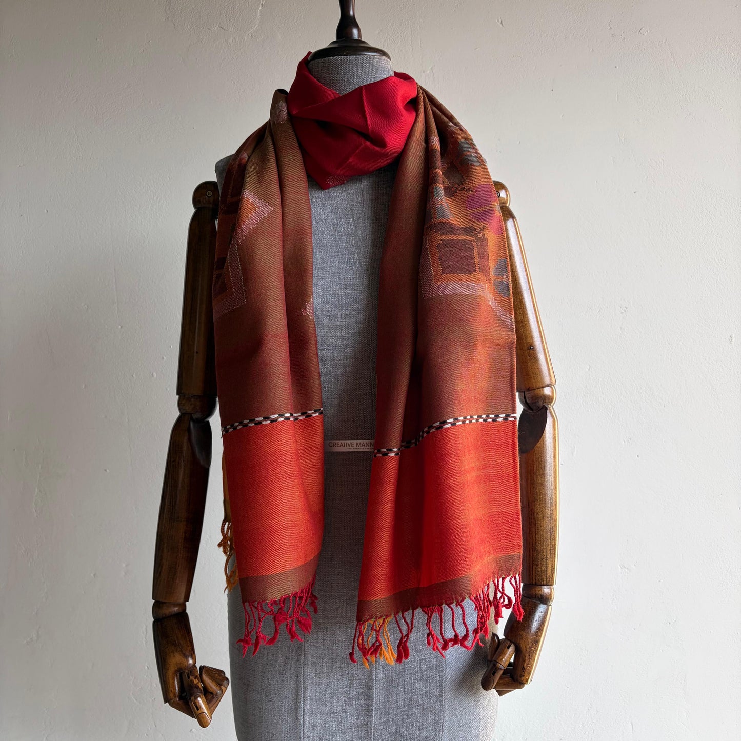 Hand Woven Pure Merino Wool Kullu Stole