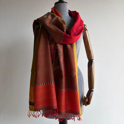 Hand Woven Pure Merino Wool Kullu Stole