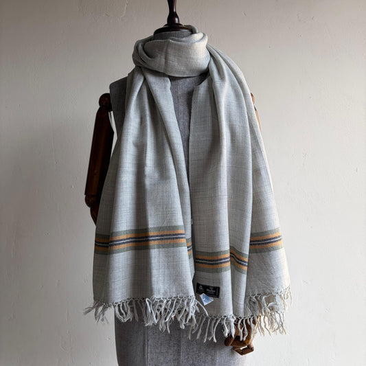 Hand Woven Polywool Kullu Stole Grey