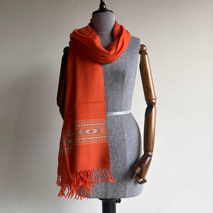 Hand Woven Pure Merino Wool Kullu Stole Orange