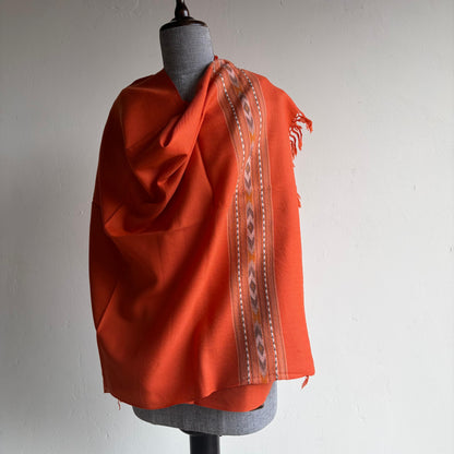 Hand Woven Pure Merino Wool Kullu Stole Orange