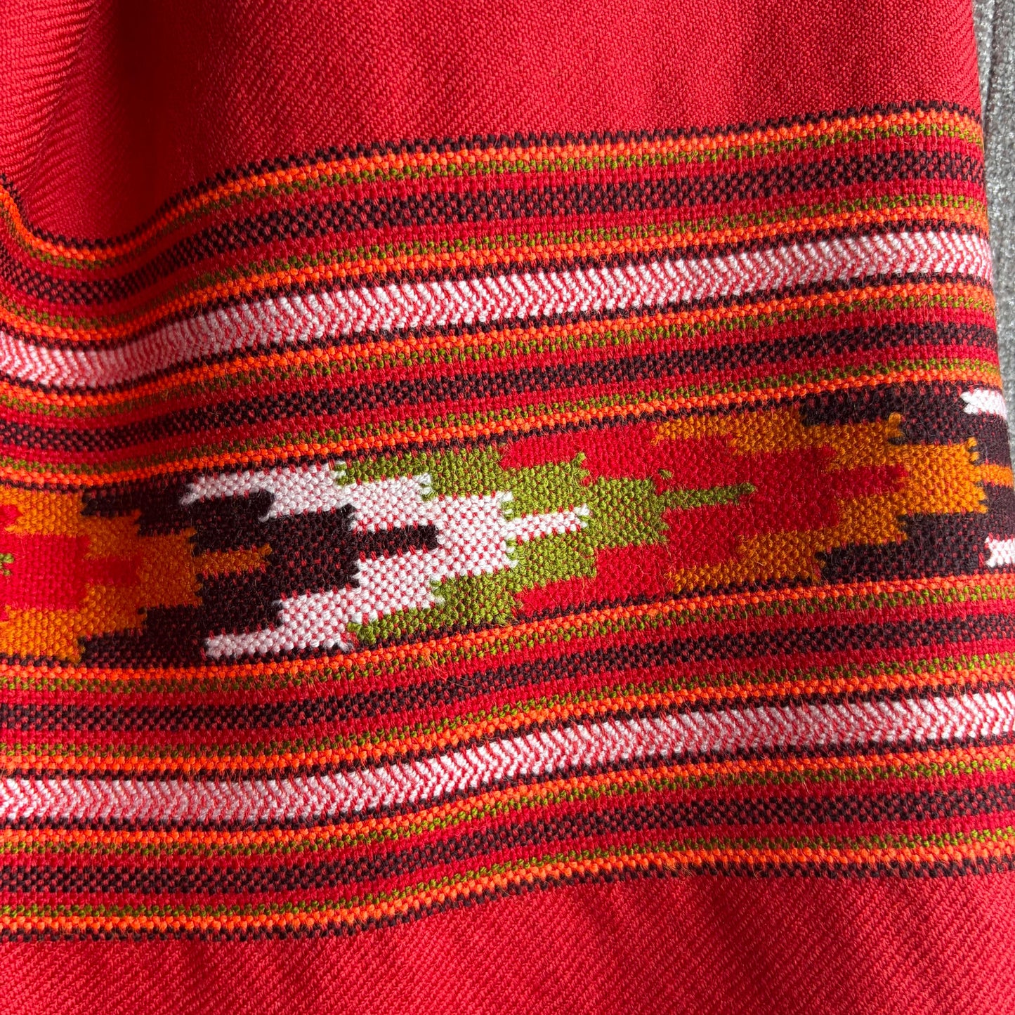 Hand Woven Polywool Kullu Stole Red