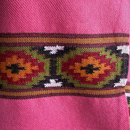 Hand Woven Polywool Kullu Stole Pink
