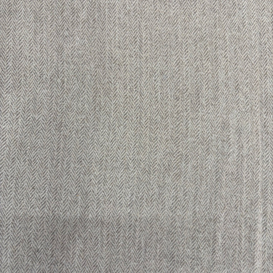 Pure Merino Wool Herringbone Fabric - Solid Grey