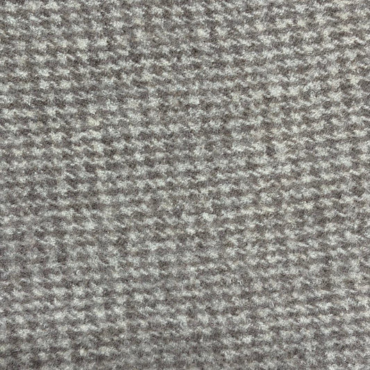 Felted Merino Wool Houndstooth Fabric - Grey & Cream