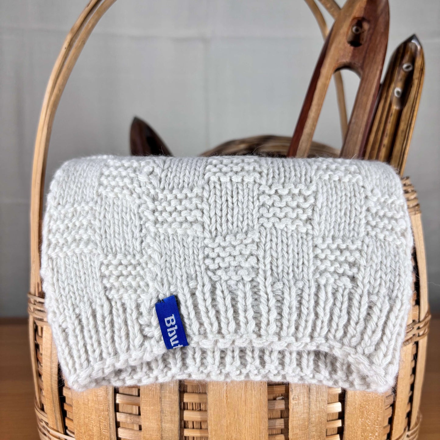 Natural Angora and Wool Blend Beanie Cap – Handknitted for Timeless Warmth