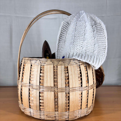 Natural Angora and Wool Blend Beanie Cap – Handknitted for Timeless Warmth