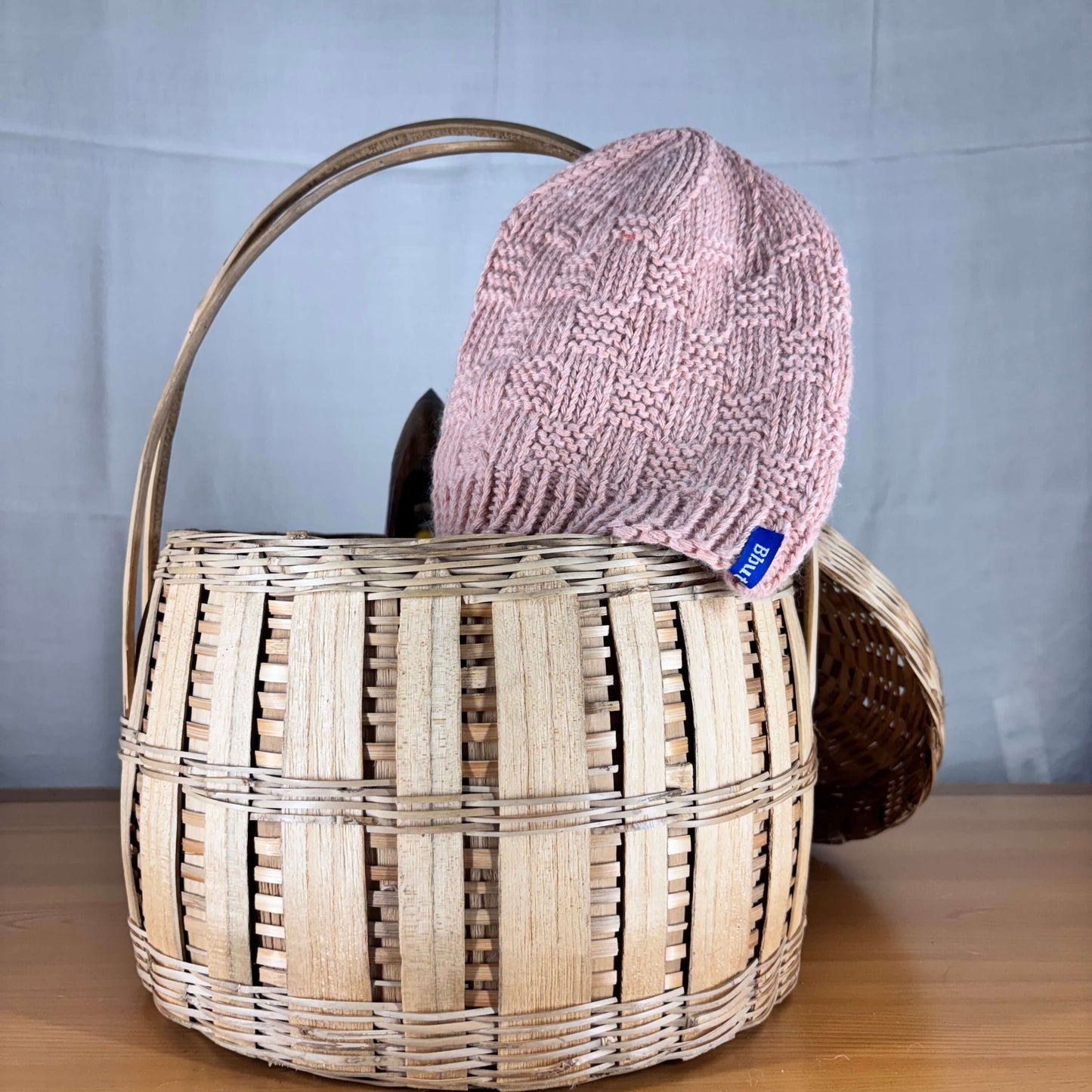 Kids Angora and Merino Wool Beige Beanie