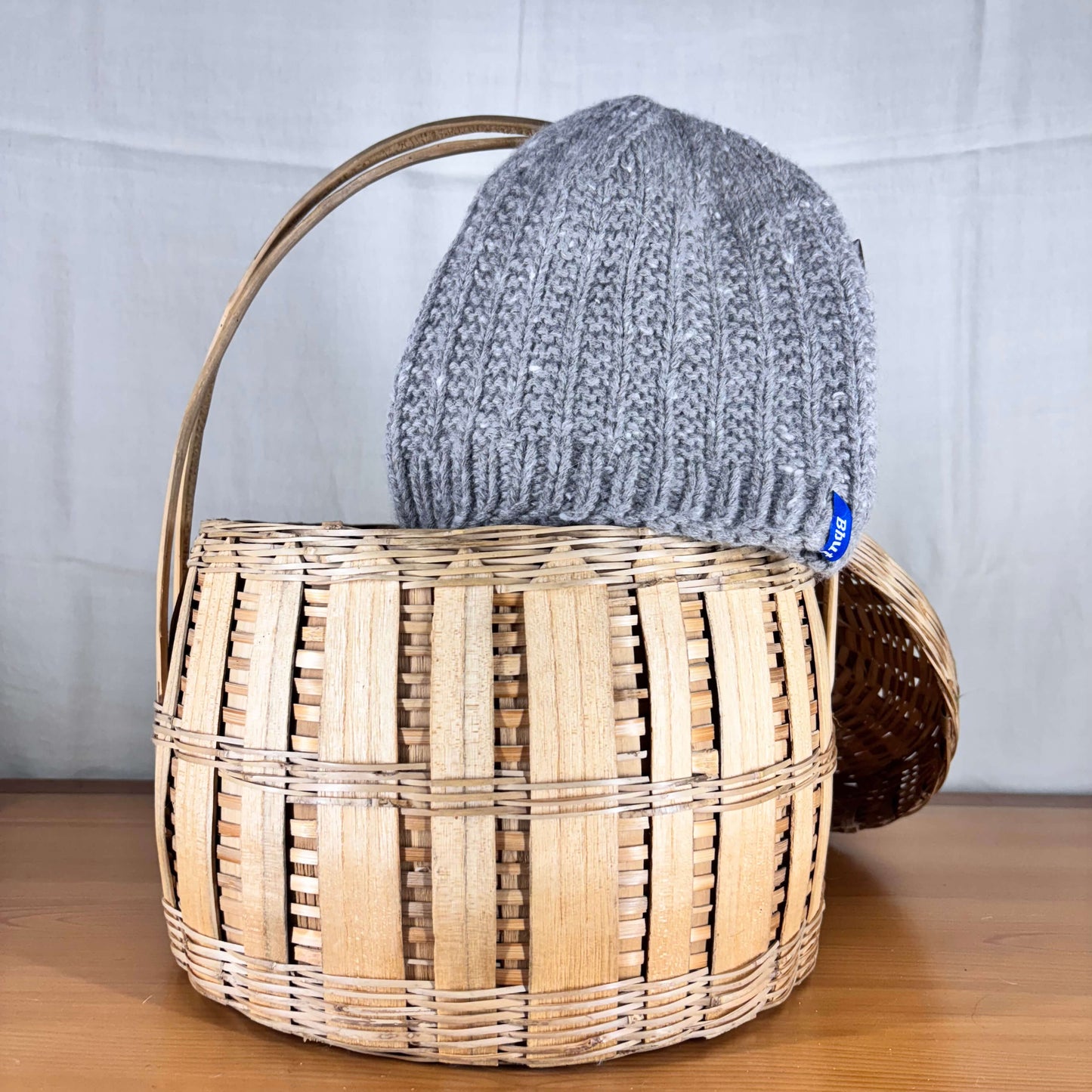 Angora + Wool Grey Beanie (Design Pattern may vary)