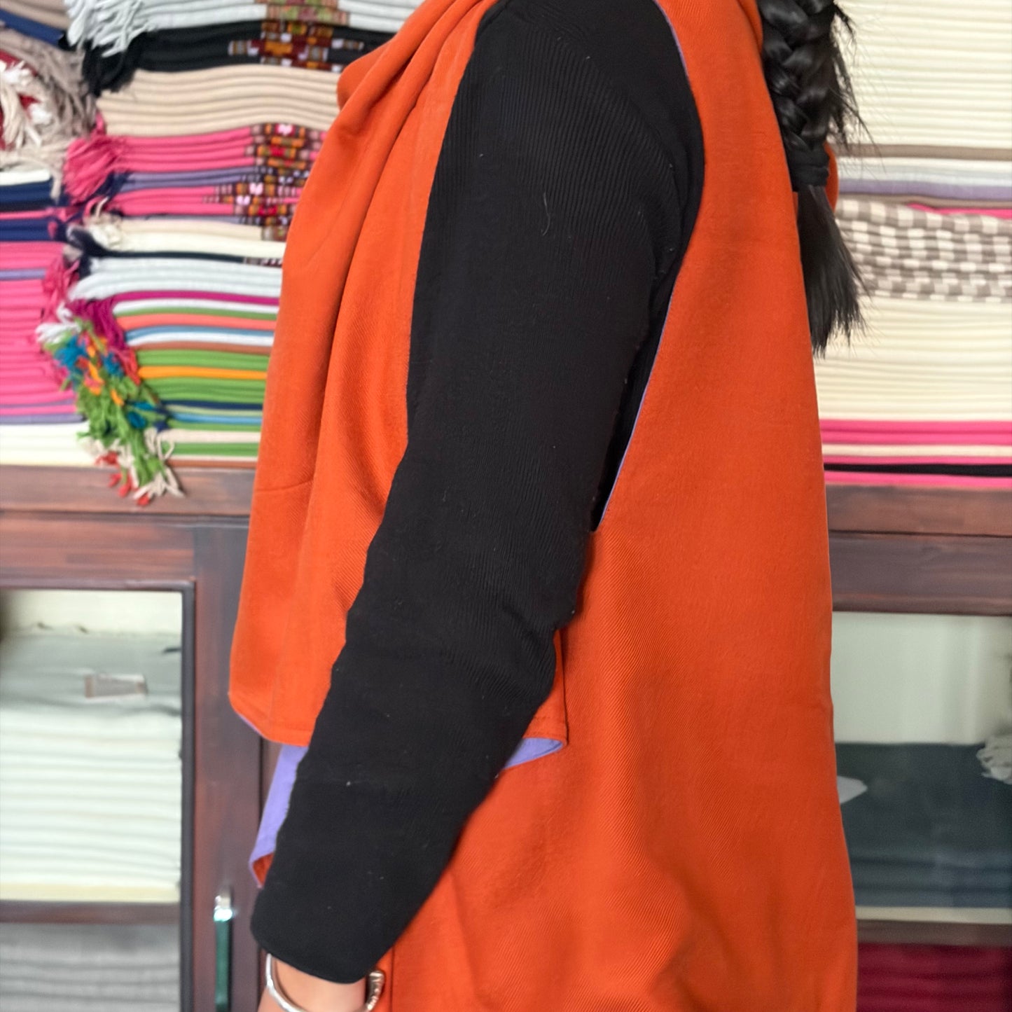 Women Reversible Capes with Kullu Border