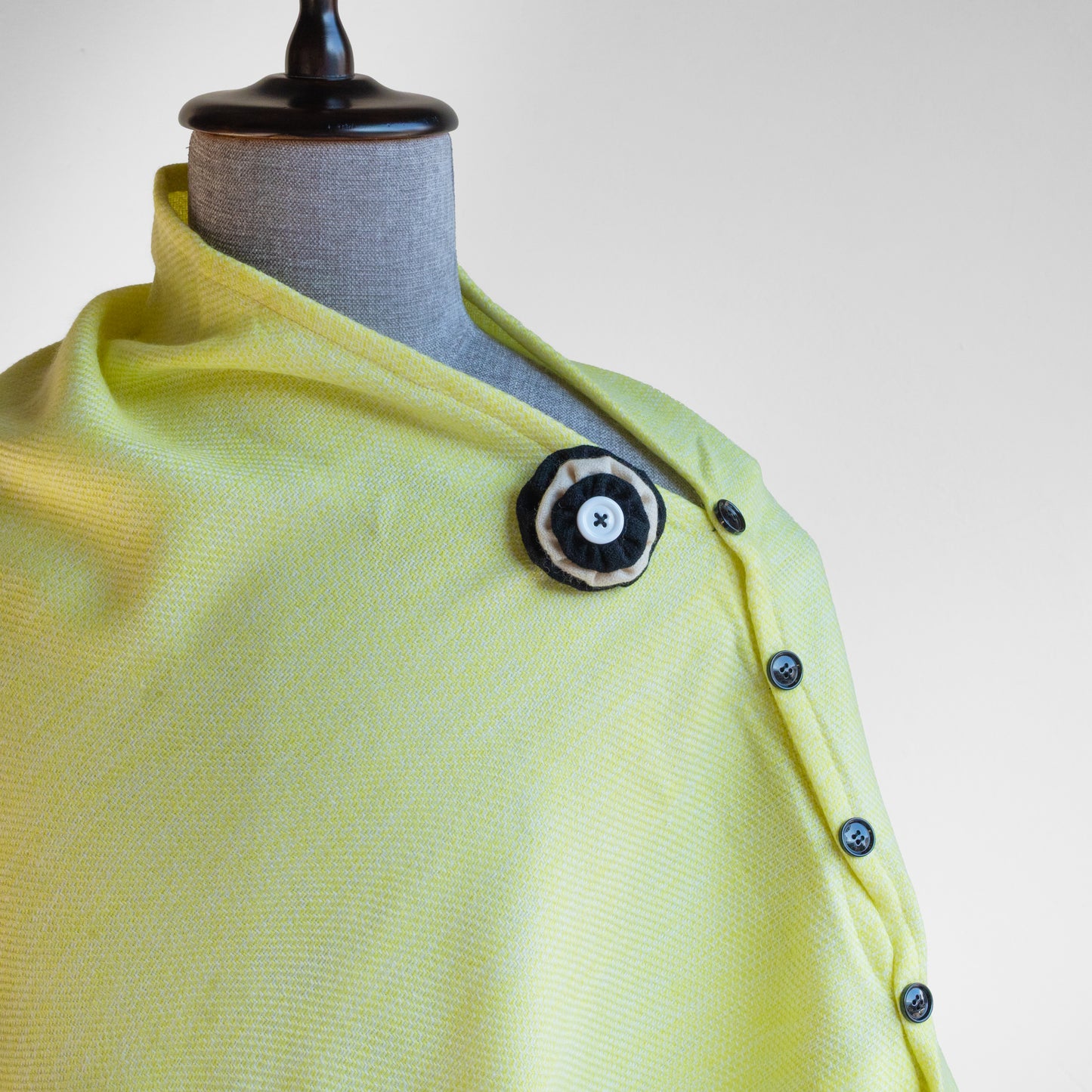 Lemon Winter cape for women close up