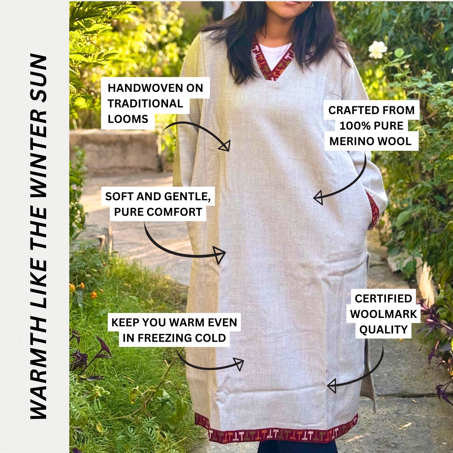 Traditional Himachali pheran made from pure wool.