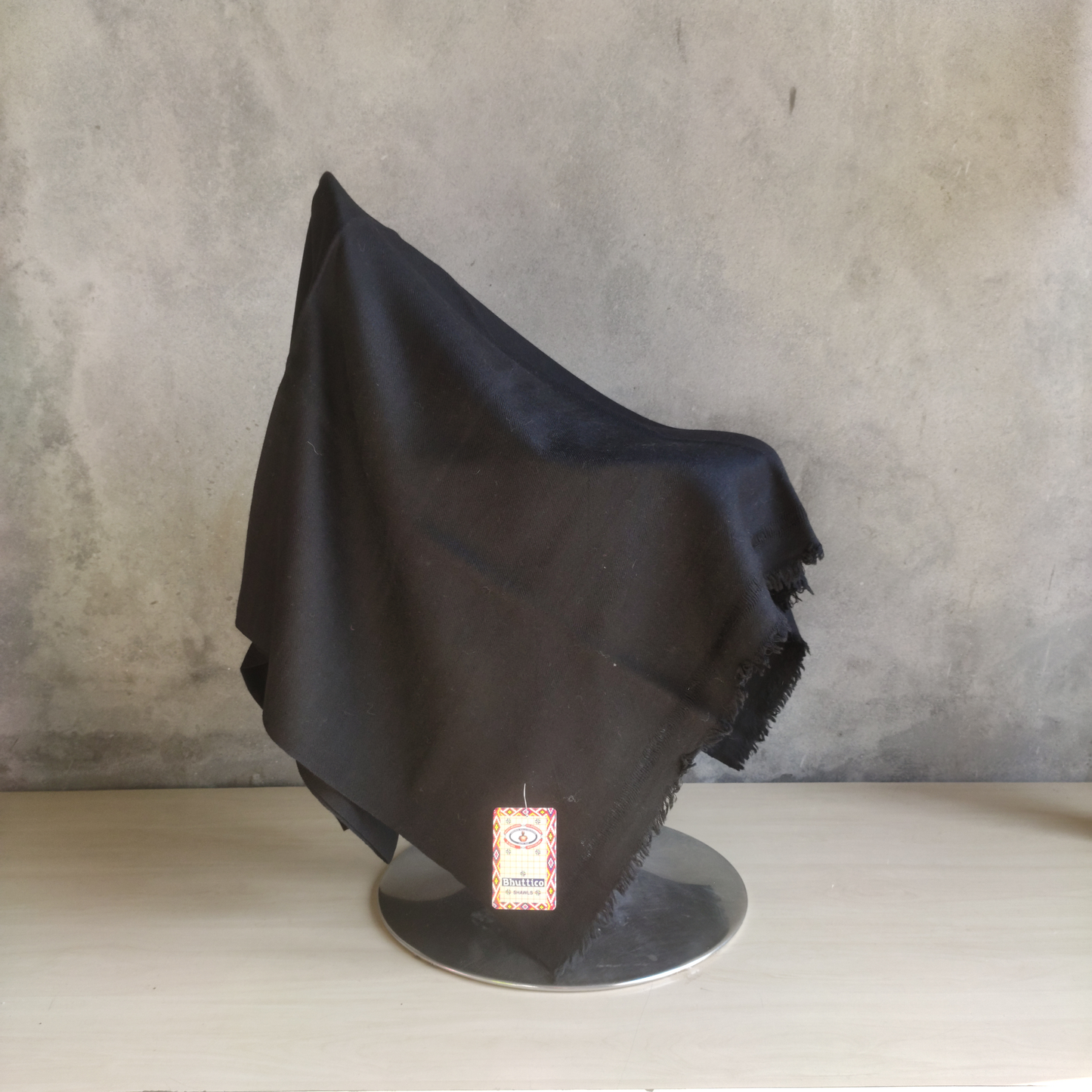 Hand Woven Pure Merino Wool Kullu Shawl- black