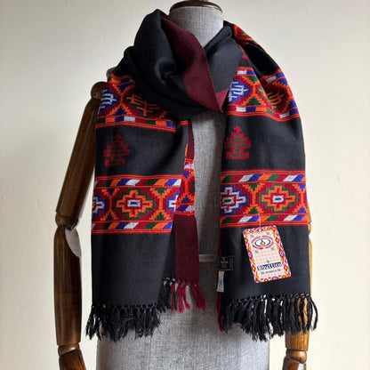 Premium Pure Merino Wool Kullu Stole Black