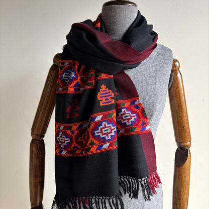 Premium Pure Merino Wool Kullu Stole Black