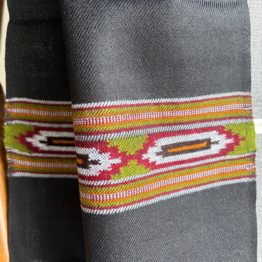 Handwoven Unisex Polywool Muffler (Black)
