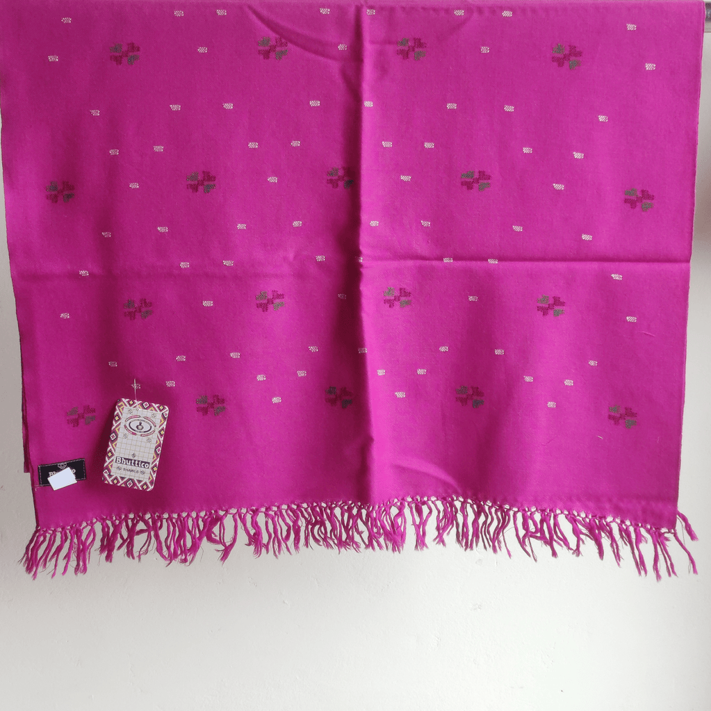 Hand Woven Pure Merino Wool Kullu Stole- purple