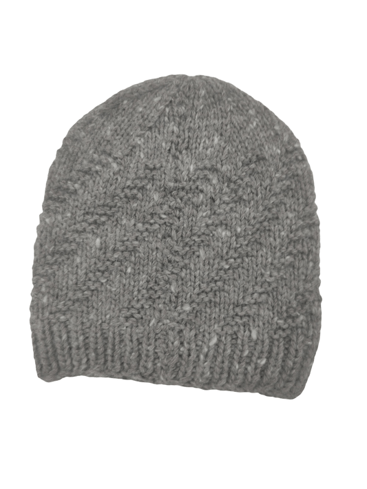 Angora + Wool Grey Beanie (Design Pattern may vary) - Bhuttico Shawls