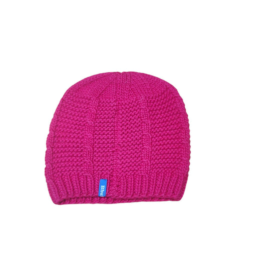 Angora + Wool Magenta Beanie - Bhuttico Shawls